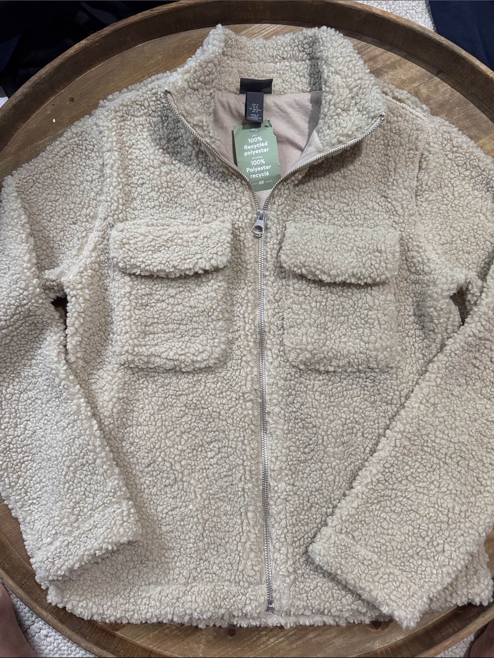 H&M Cream Sherpa Zip Jacket new with tags